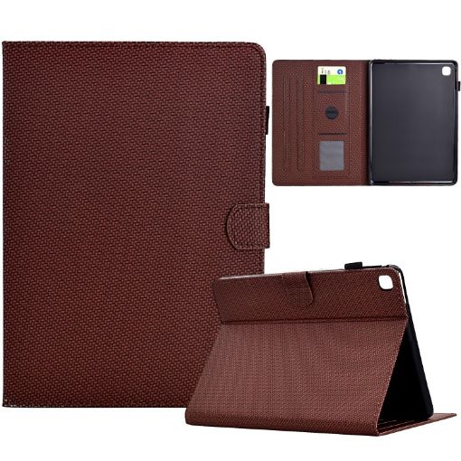 Samsung Galaxy Tab A7 10.4 2020 Brown Leather Case Fiber Texture - 1