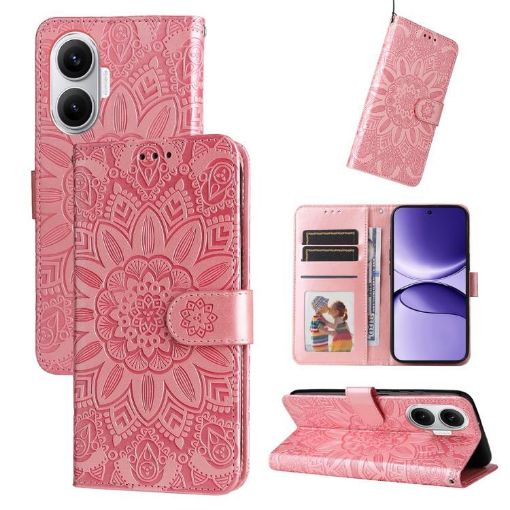 Redmi Turbo 4 Pro/Poco F7 Sunflower Embossed Leather Case Rose Gold - 1