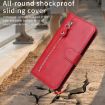 Redmi Turbo 4 Pro/Poco F7 Calf Texture Zipper Leather Case (Red) - 7