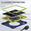 iPad Pro 13 2024 Silicone Hybrid Case with Holder & Strap - Navy Lime - 3