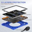 iPad Pro 13 2024 Blue Silicone Hybrid Case with Holder & Strap - 3