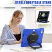 iPad Pro 13 2024 Blue Silicone Hybrid Case with Holder & Strap - 4