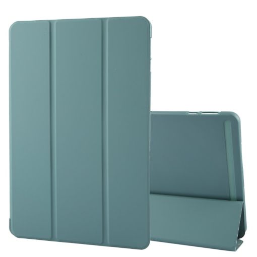 OnePlus Pad 2 Tri-fold Silicone Leather Case - Dark Green Tablet Cover - 1