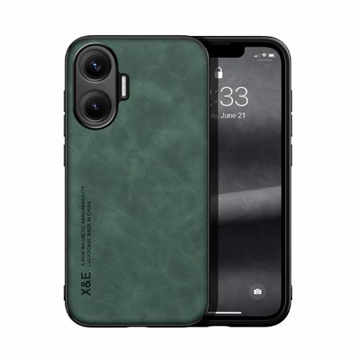 Redmi Turbo 4 Pro Green Magnetic Leather Back Case - Skin Feel - 1