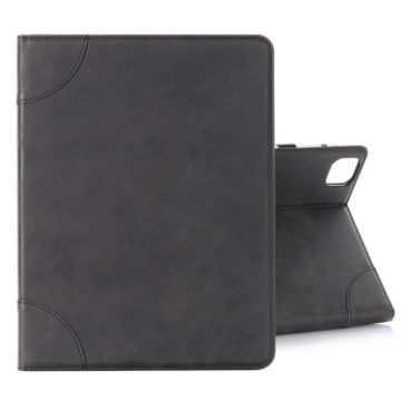 Retro Book Style Leather Tablet Case for iPad Pro 13 2024 - Black - 1