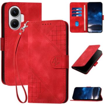Redmi Turbo 4 Pro/Poco F7 YX0080 Butterfly Leather Case with Lanyard (Red) - 1