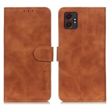 Samsung Galaxy XCover7 Pro KHAZNEH Brown Leather Flip Case Retro Texture - 1