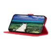 Samsung Galaxy XCover7 Pro Red Leather Flip Case - KHAZNEH Retro Texture - 6