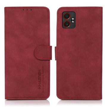 Samsung Galaxy XCover7 Pro Red Matte Leather Phone Case by KHAZNEH - 1