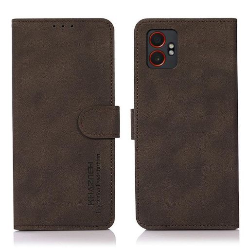 Samsung Galaxy XCover7 Pro KHAZNEH Brown Matte Leather Phone Case - 1