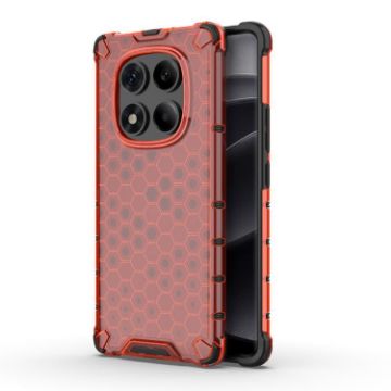 Red Honeycomb Shockproof Phone Case for Redmi Note 14 Pro 4G - 1