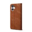 Samsung Galaxy A07 4G Brown Denim Texture Flip Leather Case - 3