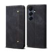 Samsung Galaxy A17 5G Denim Texture Flip Leather Case - Black - 1