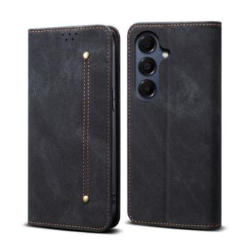 Samsung Galaxy A17 5G Denim Texture Flip Leather Case - Black - 1