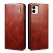 Samsung Galaxy A07 4G Brown Leather Phone Case - Oil Wax Crazy Horse Texture - 1