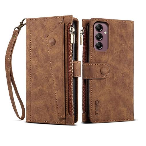 Samsung Galaxy A17 5G ESEBLE Retro Frosted RFID Leather Case Brown - 1
