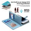 Samsung Galaxy A07 4G Star Series Lanyard Wallet RFID Case Blue - 7