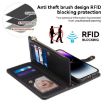 Samsung Galaxy A07 4G Star Series Lanyard Wallet RFID Case Black - 7