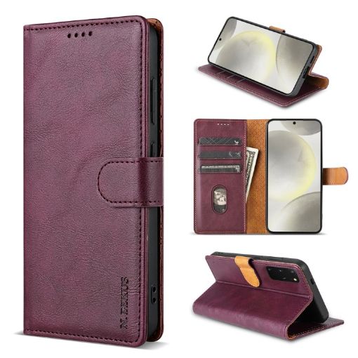 Xiaomi 14 Ultra N.BEKUS CSJ-P1 Wine Red Leather Phone Case - 1