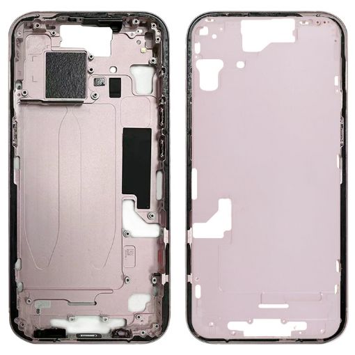 iPhone 15 Pink Middle Frame Bezel Plate with Side Keys + Card Tray China - 1
