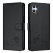 Samsung Galaxy A07 4G Cat Rat Embossed RFID Leather Case with Lanyard - 2