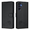Samsung Galaxy A17 5G Cat Rat Embossed RFID Leather Case with Lanyard - 2