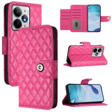 Realme Neo7 Turbo 5G Rhombic Texture Flip Leather Case with Lanyard - 1