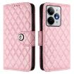 Realme Neo7 Turbo 5G Pink Rhombic Texture Flip Leather Case with Lanyard - 2