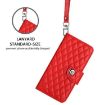 Realme 14 5G/P3 5G India Red Rhombic Flip Leather Case with Lanyard - 5