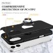 iPhone 17 Magnetic Case with Invisible Ring Holder - Black PC + TPU - 4