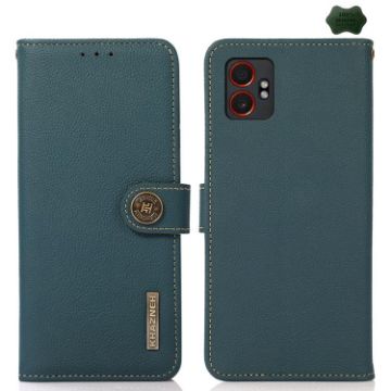 Samsung Galaxy XCover7 Pro KHAZNEH Green Leather RFID Phone Case - 1