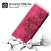 Redmi Turbo 4 Pro/Poco F7 Wine Red Floral Embossed Leather Wallet Case - 6