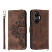 Redmi Turbo 4 Pro/Poco F7 Embossed Flowers Wallet Leather Case Brown - 1