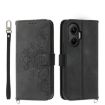 Redmi Turbo 4 Pro/Poco F7 Embossed Flowers Wallet Leather Case Black - 1