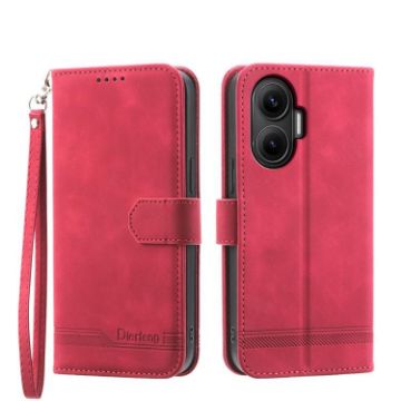 Red TPU Hybrid PU Leather Case for Redmi Turbo 4 Pro/Xiaomi Poco F7 - 1