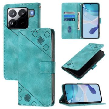 Xiaomi 15S Pro 5G Green Embossed Leather Phone Case - Skin-feel - 1