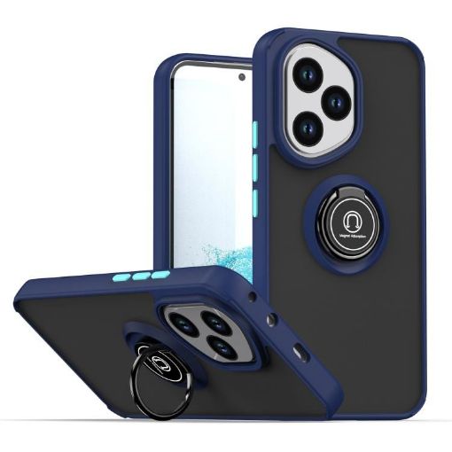 For Honor 400 Global 156.5mm Q Shadow 1 TPU PC Case with Ring Blue - 1