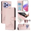 Xiaomi Civi 5 Pro 5G Pink Cat Rat Embossed RFID Leather Case with Lanyard - 1