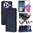 Xiaomi Civi 5 Pro 5G Cat Rat Embossed RFID Leather Case with Lanyard Blue - 1