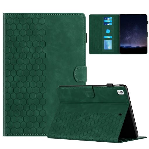 Samsung Galaxy Tab A7 2020 T500 Green Honeycomb Leather Case - 1
