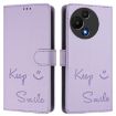 TCL 605/60 SE Light Purple RFID Leather Phone Case - Smile Embossing - 2