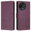 TCL 605/60 SE Violet RFID Leather Phone Case - Smile Embossing - 2