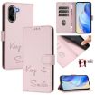 OnePlus Ace 5 Racing Smile Embossing RFID Leather Case - Pink - 1
