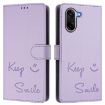 OnePlus Ace 5 Racing Smile Embossing RFID Leather Case Light Purple - 2