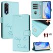 OnePlus Ace 5 Ultra Smile Embossing RFID Leather Case Mint Green - 1