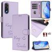 OnePlus Ace 5 Ultra Smile Embossing RFID Leather Case Light Purple - 1