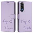 OnePlus Ace 5 Ultra Smile Embossing RFID Leather Case Light Purple - 2