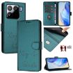 Xiaomi 15S Pro 5G Peacock Green RFID Leather Phone Case - Smile Embossing - 1