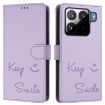Xiaomi 15S Pro 5G Light Purple Smile Embossing RFID Leather Case - 2