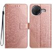 Redmi K80 Pro/K80 Rose Gold Flower Embossed Leather Phone Case - 1